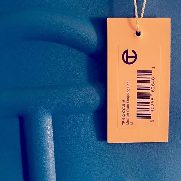 💙 SET NWT TELFAR Cyan blue SET of TWO - medium & small shopping bag totes 💙 - Picture 5 of 14